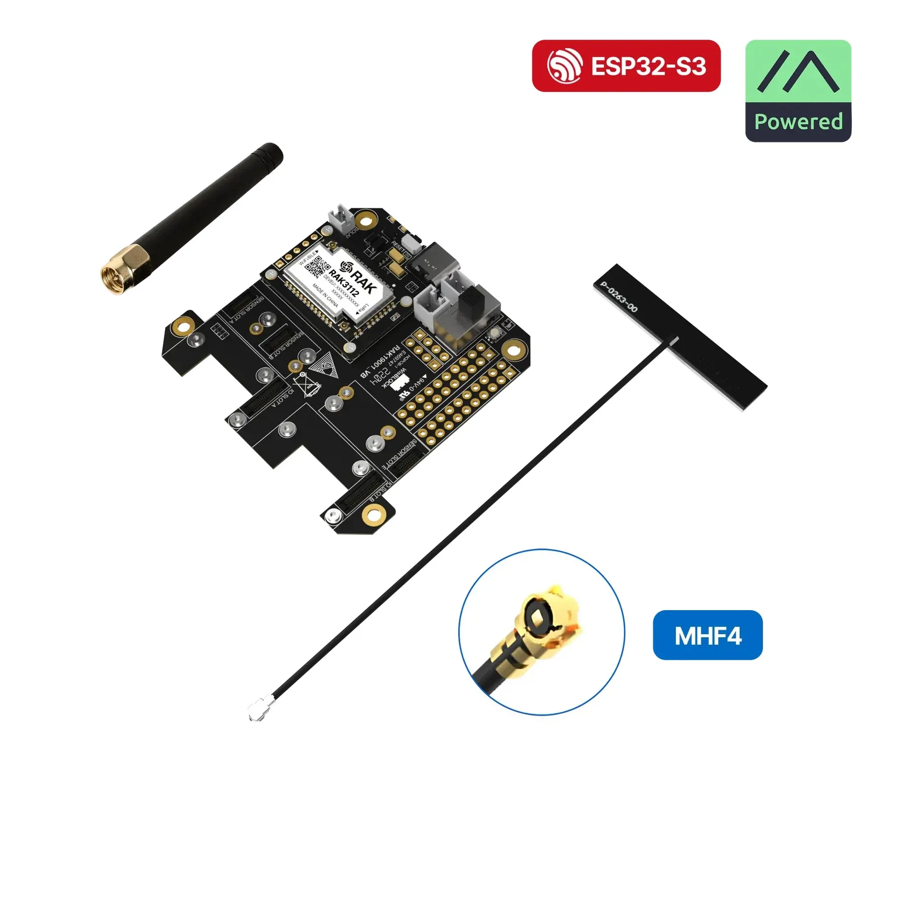 

WisMesh RAK3312 Starter Kit 900MHZ Modular WisBlock LoRa mesh kit withESP32-S3core, pre-flashed Meshtastic firmware, and antenna