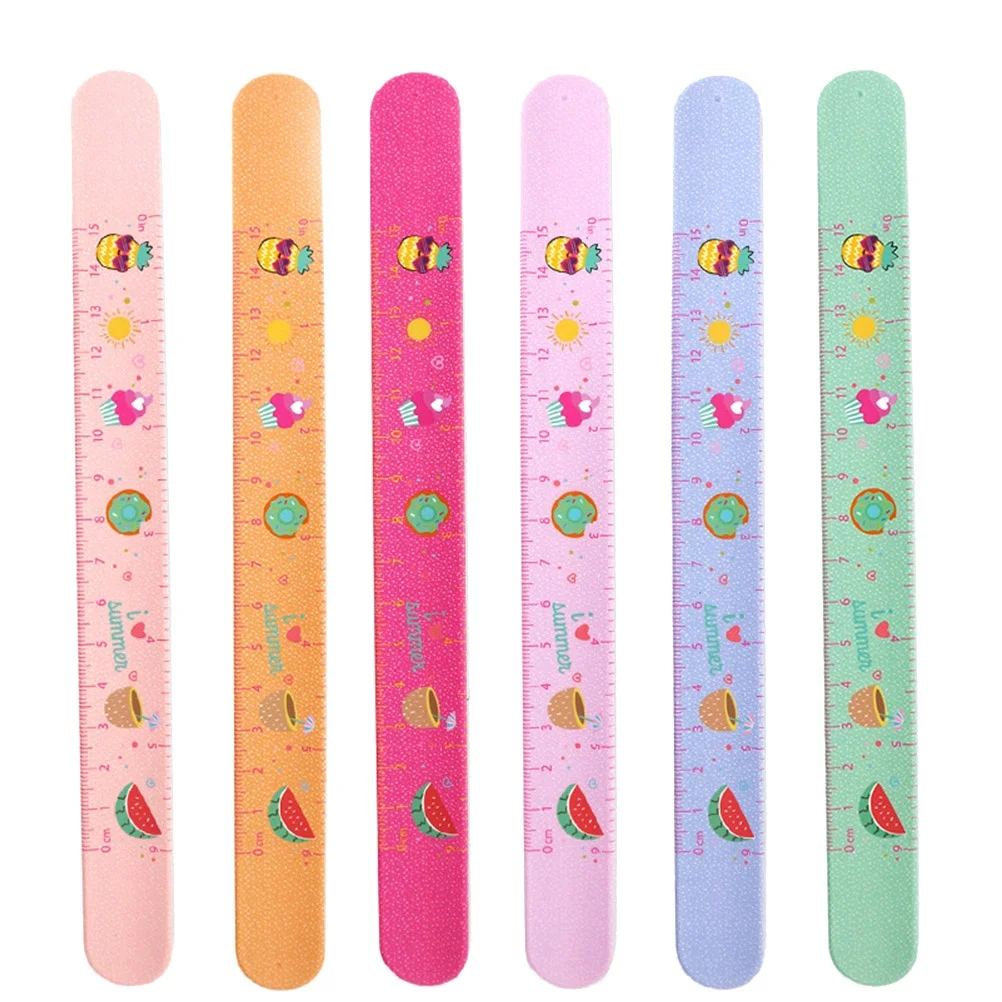 

6 Pcs Kids Bracelets Silicone Ruler Patted Wristband The Summer Cartoon Child
