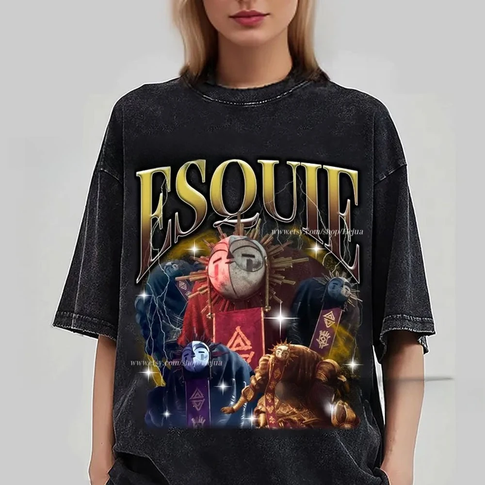 Esquie Clair Obscur Expedition 33 Camiseta lavada Vintage Whee Whoo divertida camiseta de jugador Camiseta de algodón Unisex Expedition Video regalo 2025