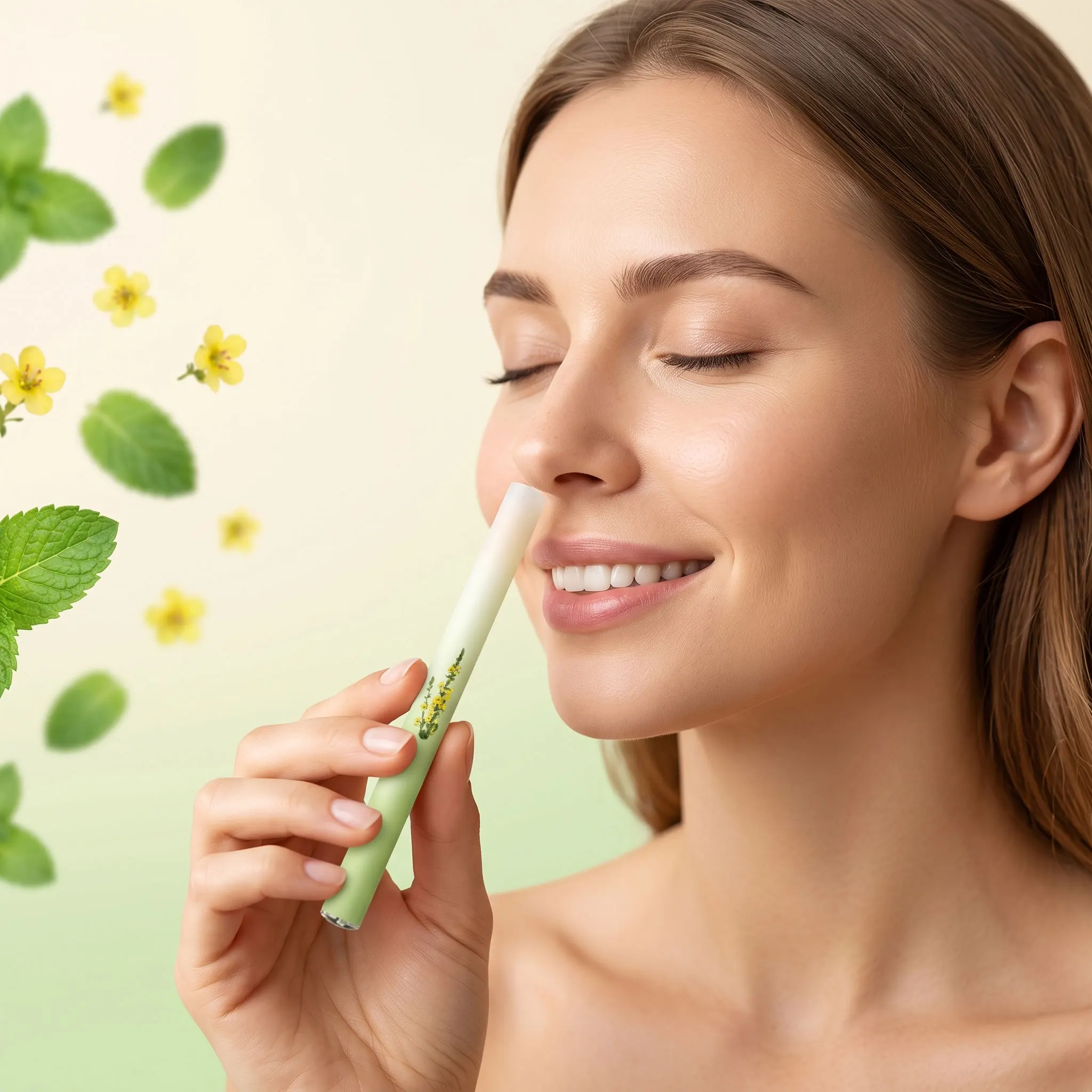 Lung Support Aroma Diffuser Pen,Natural Mullein Mint Extracts For Lung Cleansing Clear Breathing Improvement,Herbal Diffuser Pen
