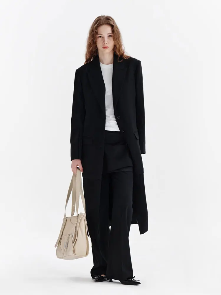 Nok Xiaola 정통 브랜드 MK 싱글 버튼 슈트 Jaet Spring 2025 Commute Sle 스트레이트 컷 캐주얼 롱 Sve