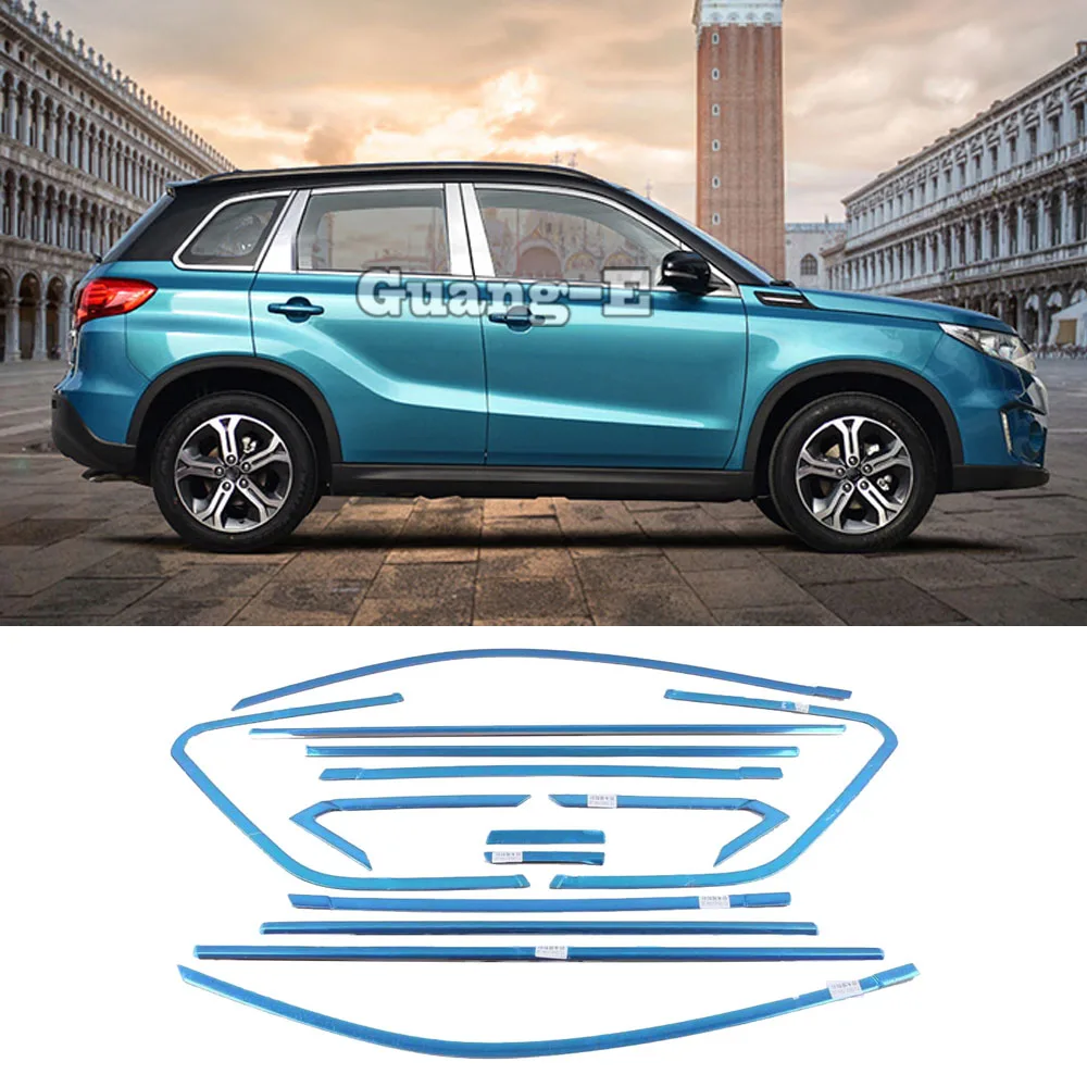

Для Suzuki S-Cross Scross SX4 2017 2018 2019 2020 автомобильное стекло из нержавеющей стали, оконная стойка, отделка средней колонны, палка