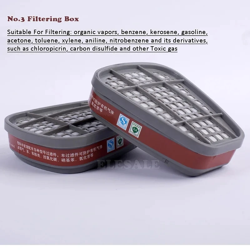 2pcs/Set New Replaceable Gas Mask Filtering Cartridge Box Chemical Respirator For 6200/7502/6800 Mask Painting Spraying Safety