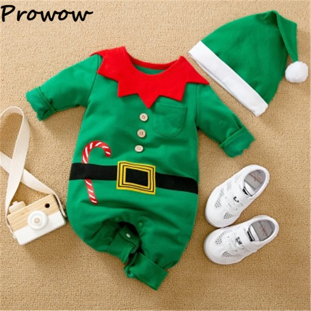 Prowow Baby Christmas Clothes Red Santa Claus Romper Bodysuit For Newborns Infants My First Christmas Baby Costume Boys Girls