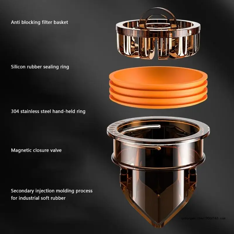 28GF 2-teiliger Bodenablauf mit doppelter Öffnung, Abflussfilter, Haarfänger, Rückflussverhinderer