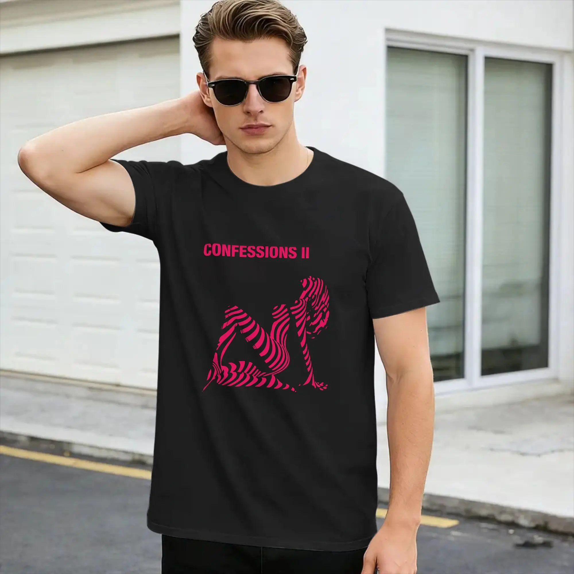 Men's Madonnas Confessions II T-Shirts  Cotton Tops Summer Funny Short-Sleeved T-Shirt O-Neck Harajuku Print Tee Shirt,