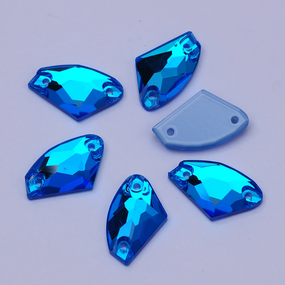 PUBRILEX Galactic Neon Edges mit Fasen K9 Glas Nähsteine Flache Rückseite Aufnähbare Strasssteine für Kleidung, Kleider, Taschen – Detail 4