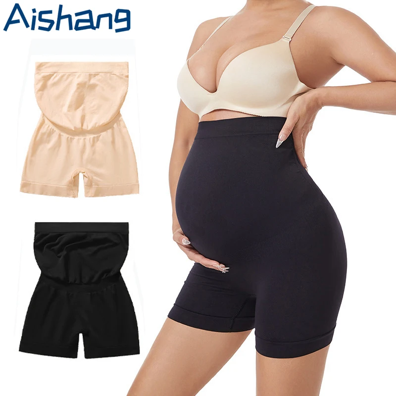 

Aishang High Waist Maternity Panties Comfortable Pregnant Clothes Breathable Safety Shorts Seamless Intimates for Expecting Moms