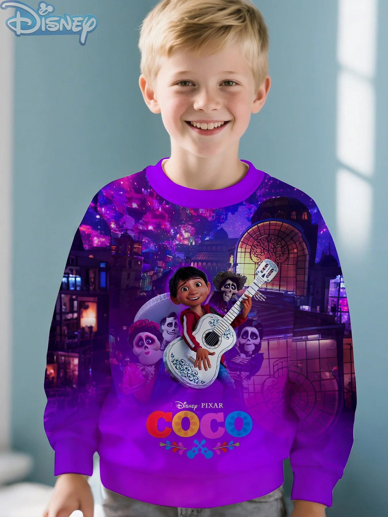 سويت شيرت ديزني للأطفال بطبعات كوكو ثلاثية الأبعاد، ملابس يومية للأطفال، ملابس خارجية للخريف والشتاء، ملابس الوالدين والطفل