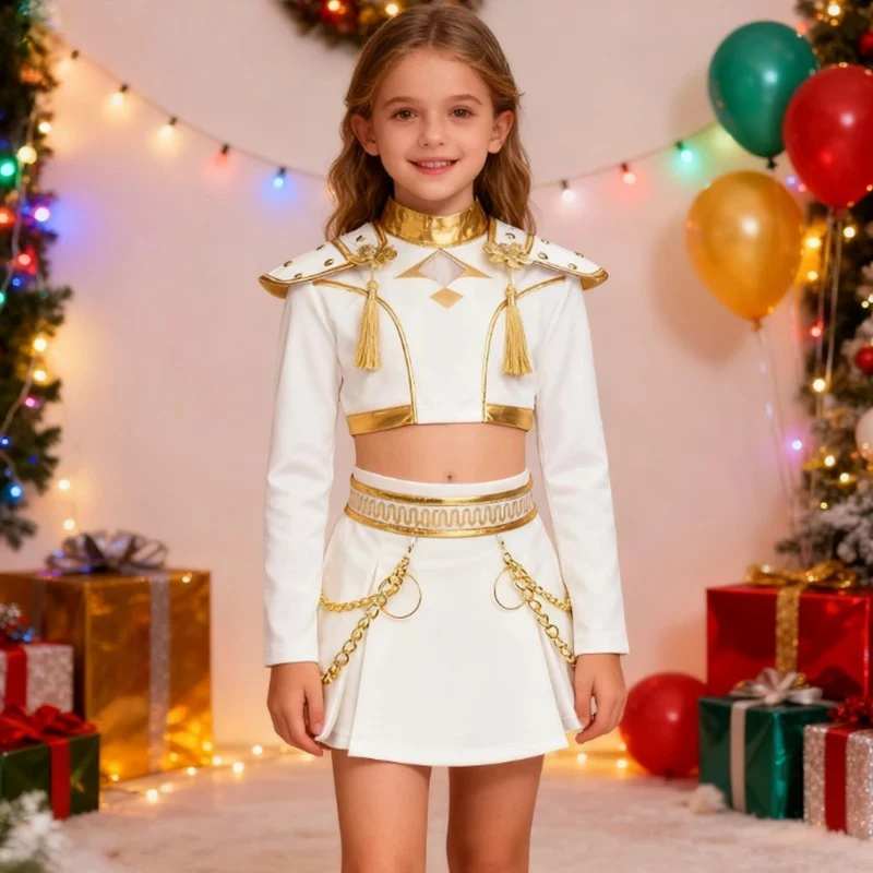 

New Movie Mira Halloween Costume Girl Top+Skirt 2pcs Sets For Rumi Cosplay Costume Hip-hop Singer Zoey Girl Costume