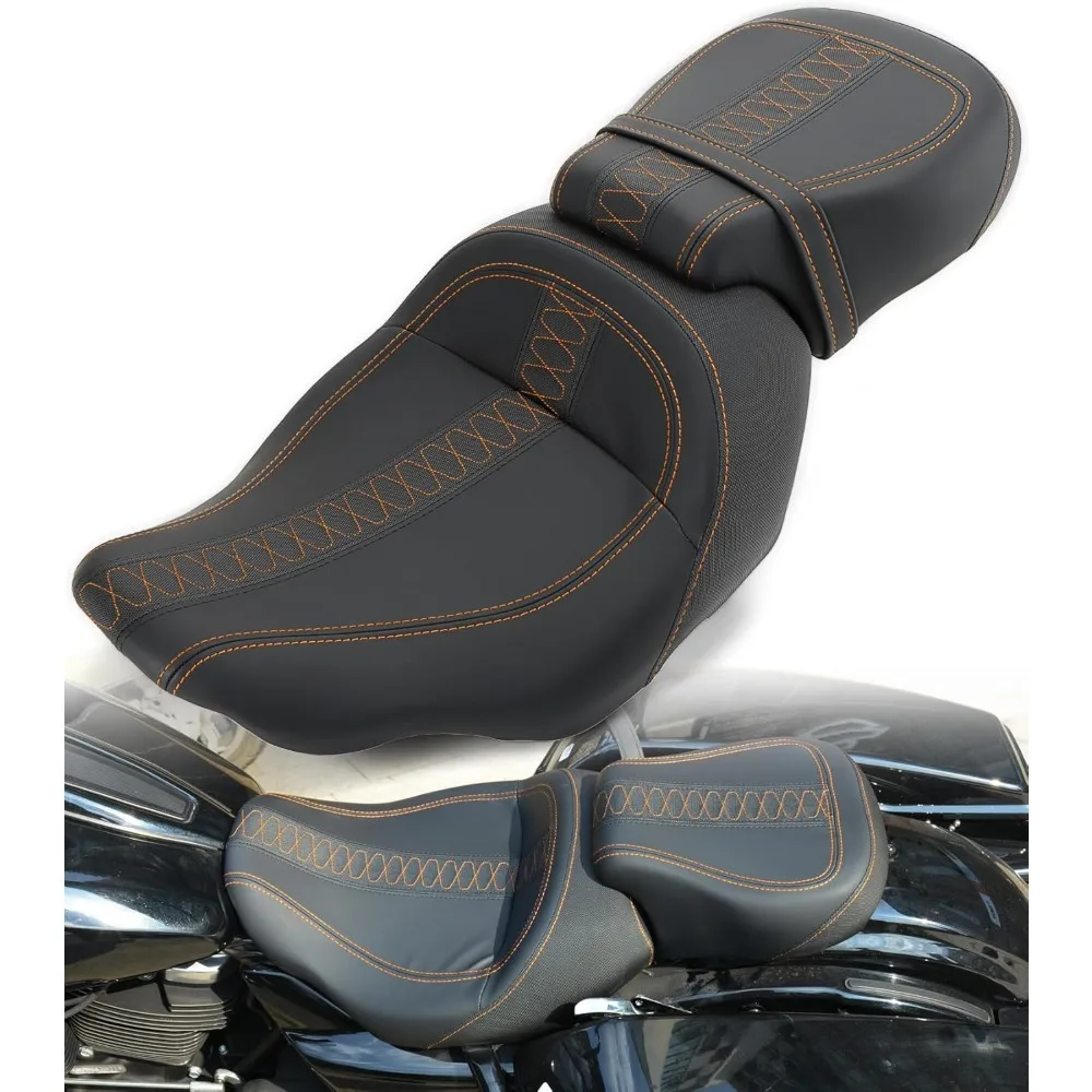 

Низкопрофильное двухсекционное сиденье водителя и пассажира с 2 посадками подходит для Harley Davidson Street Glide 2024-up, CV Street Glide 2023-up, Road Gli