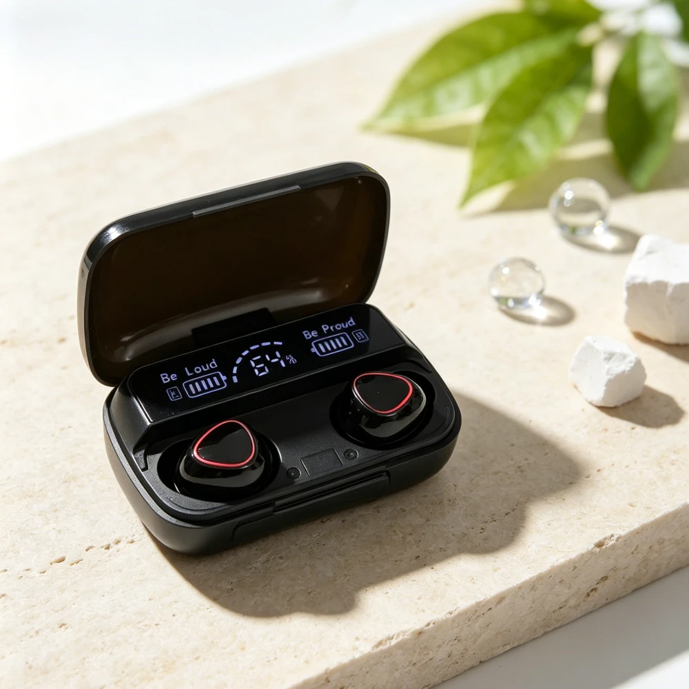 Bluetooth headset M10 hands-free LED Dispay headset Bluetooth HiFi stereo music wireless earplug waterproof game headset