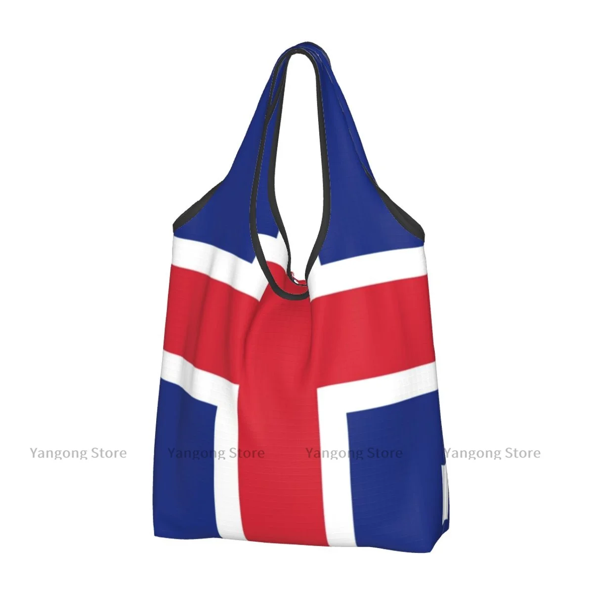 Folding Shopping Bag Flag Of Georgia In The UK Style Reusable Portable Shoulder Handbag for Travel Grocery Pocket Tote