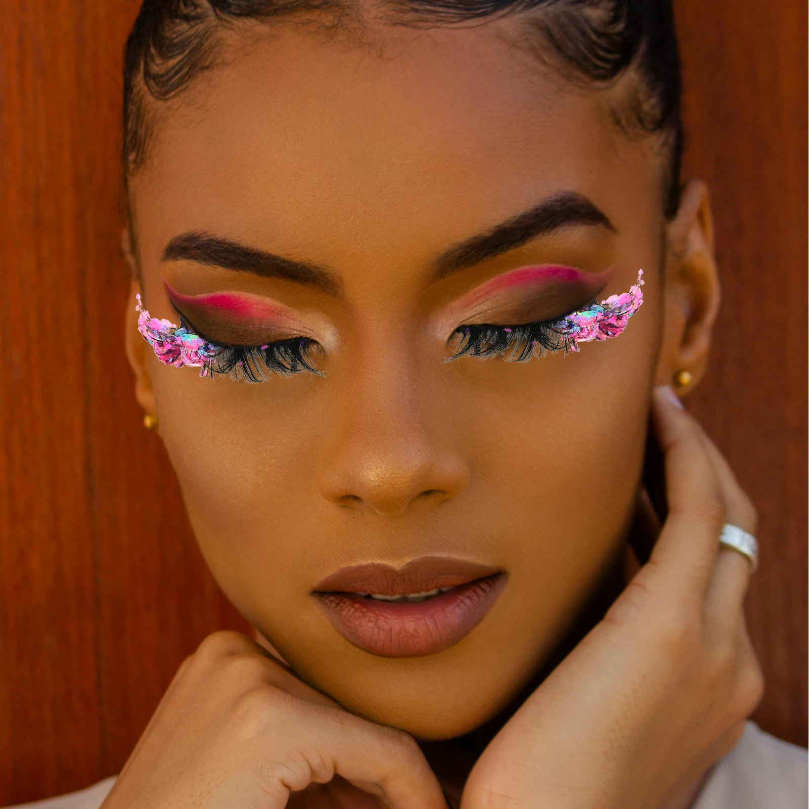 

2pcs False Eyelashes Festival Luminous Decorative Performance Reusable Long Lasting Natural Colored Strip Lashes For Women