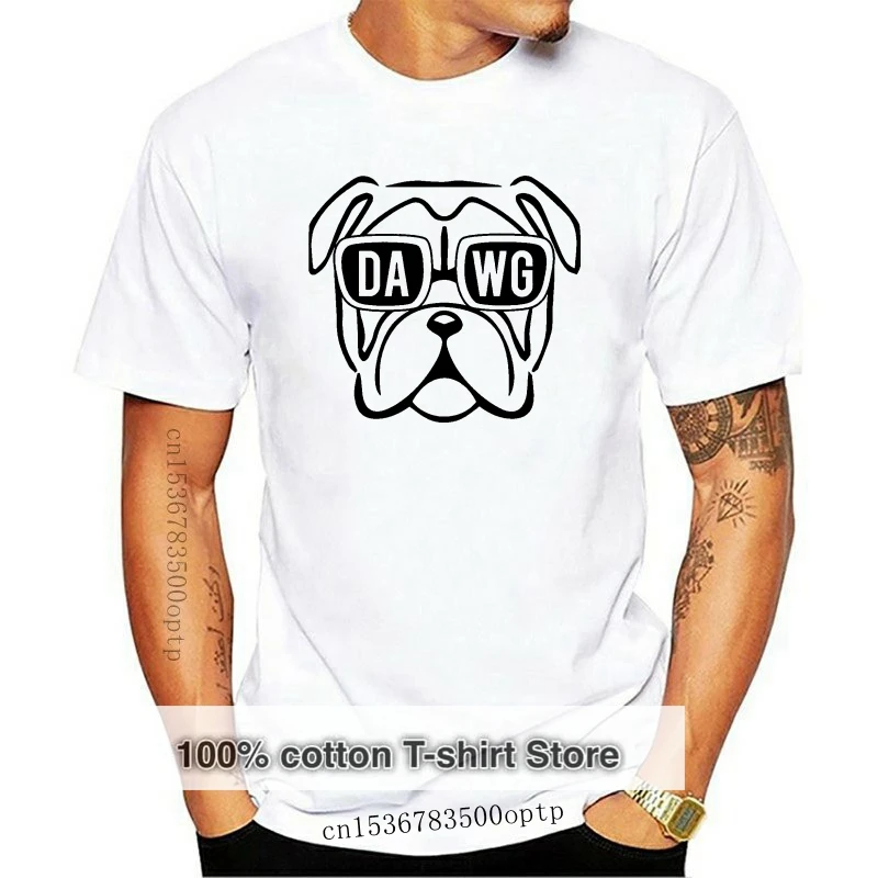 Dawg Hipster Bulldog with Sunglasses Men's T-shirt Fashion T Shirt Hipster Cool Tops 2024 Short Sleeve O-Neck