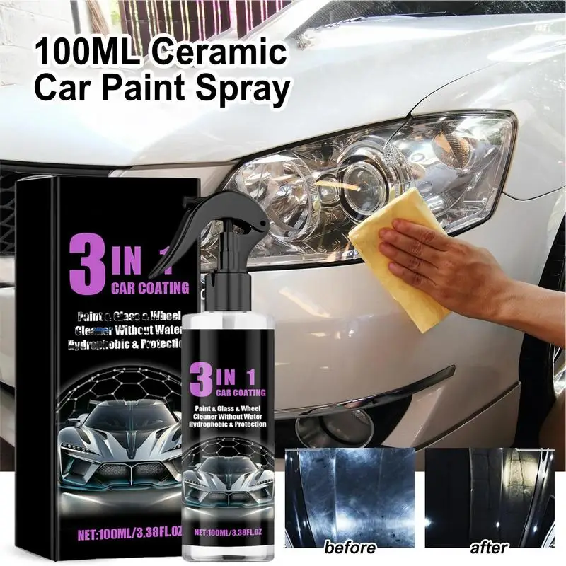 Spray De Revestimento Cerâmico Suave Com Esponja, Suprimentos De Manutenção Automóvel, Spray de polimento para carro