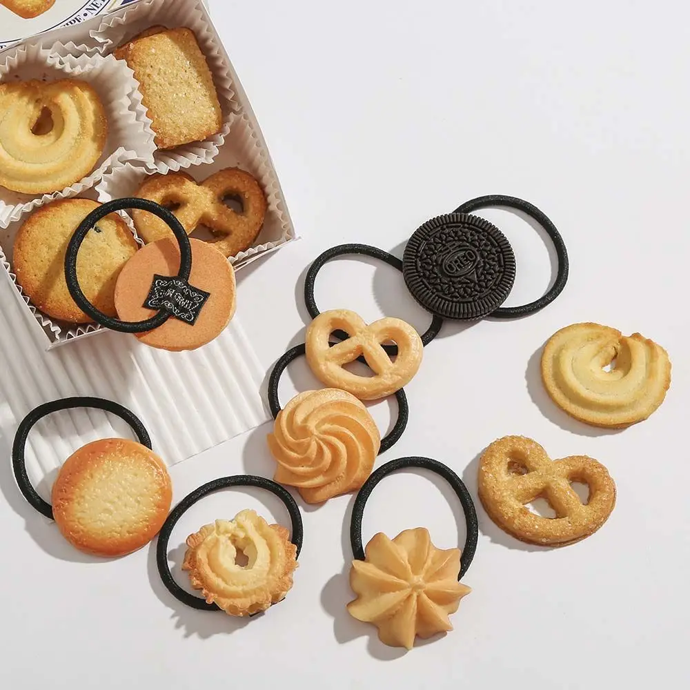 

Sweet Elegant Simple Headwear Cookies Shaped Butter Cookies Hair Ties Cookie Hair Rings Hair Ropes Korean Style