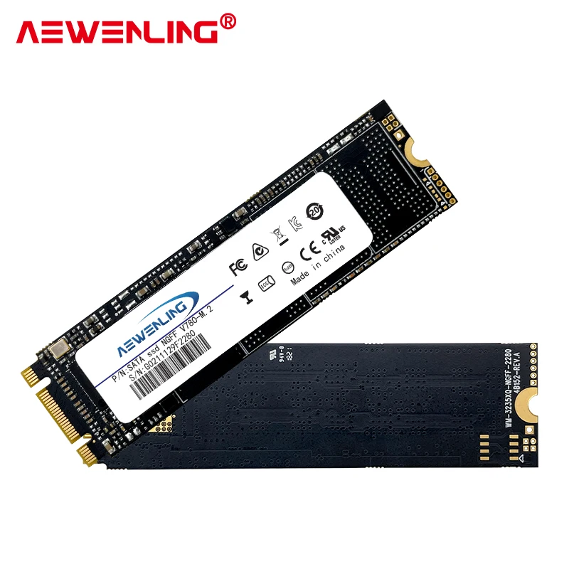 Imagem -02 - Aewenling M.2 Ssd Sata 64gb 128gb 256gb 512gb 1tb Hdd Ngff Sata3 2280 mm Disco Hdd Disco Disco Disco Duro para Desktop Portátil 2280