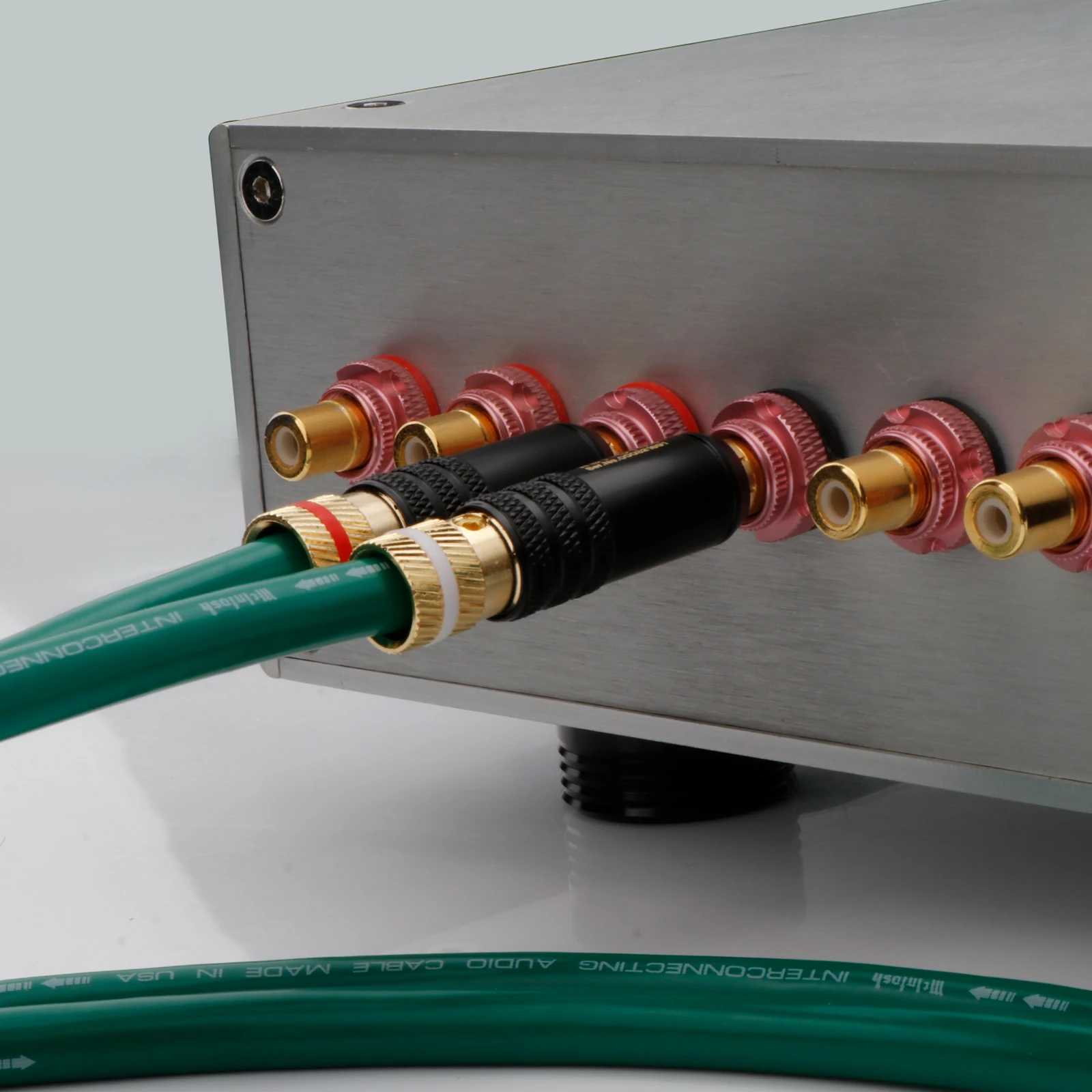 MCINTOSH 2328 Audiophile WBT 0144 RCA إلى RCA كابل الصوت 7N OCC 4-core مع كابل RCA للحماية لمضخم مشغل الأقراص المضغوطة