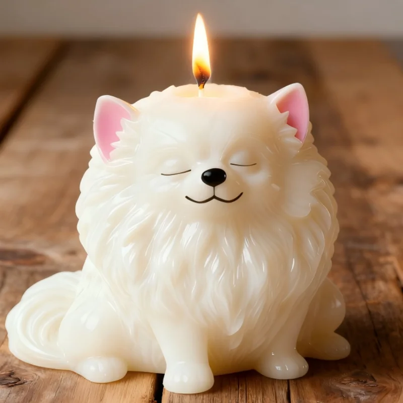 

Cute Pomeranian Dog Candle Mold Silicone DIY Handmade Aromatherapy Wax Mold Healing Cute Pet Style Decorative Art Tool