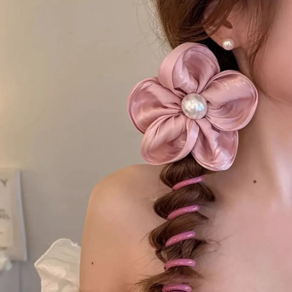 Sommeratmosphäre, blumengebundener Pferdeschwanz, gerade Telefonleitung, Haarschlaufe, neues High-End-Haarstyling-Werkzeug für Damen – Detail 3