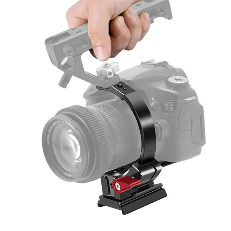 Suporte de lente preta anel semi-circular horizontal vertical para câmera dslr suporte de vídeo sapata fria suporte de vídeo da câmera