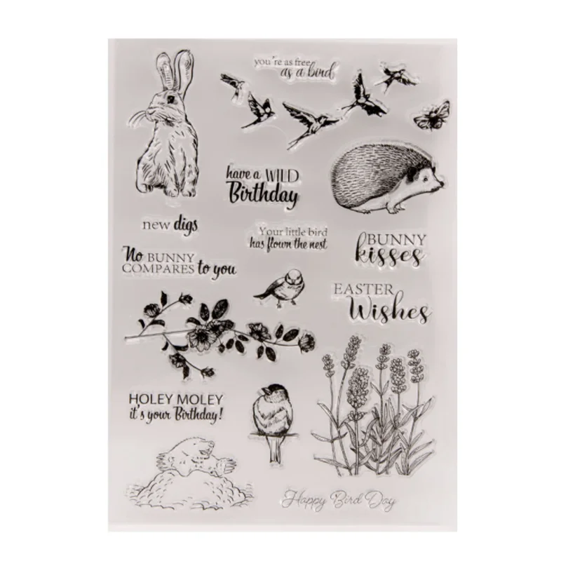 Easter Rabbit Hedgehog Stamps Rubber Transparent Silicone Seal DIY Hand Account Scrapbooking Journal Decoration Crafts Stencils