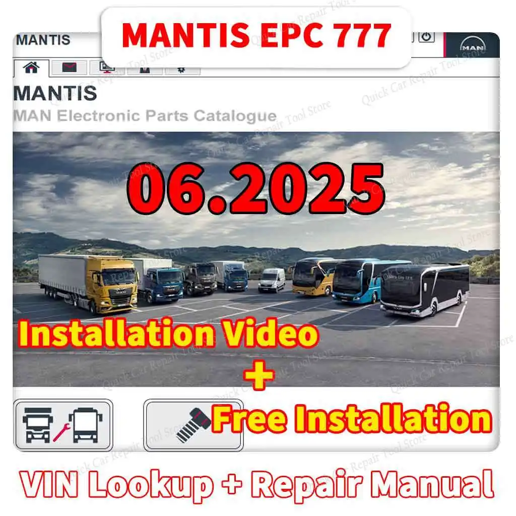 2025.06 for Man Mantis EPC V777 Electronic Parts Catalogue for Man Mantis Truck Bus Engine car tools for auto repair mechanic