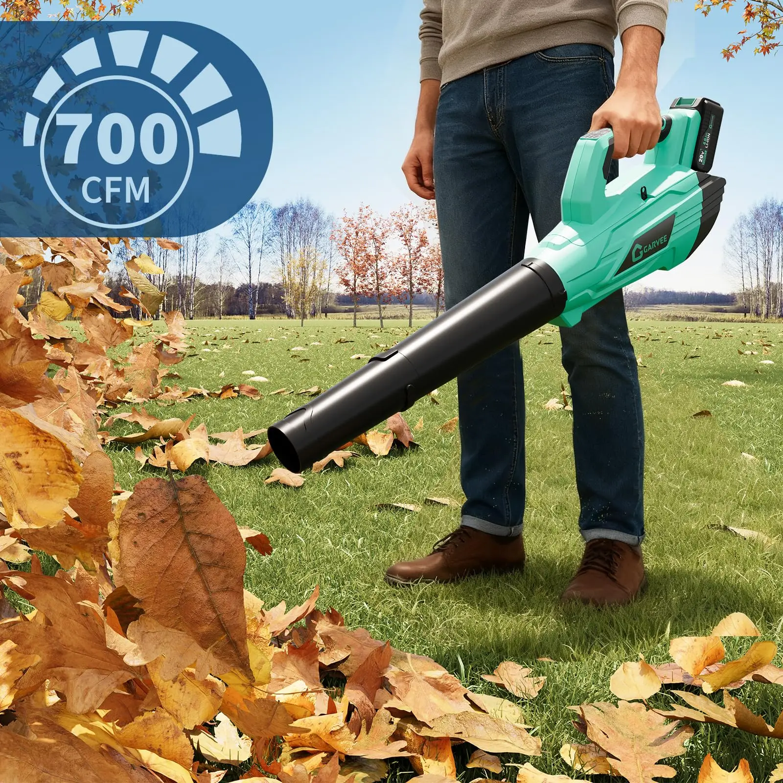 PrecisionAuto Leaf Blower And String Trimmer Kit Battery Powered 20V Brushless High Power 700 CFM 250 MPH Lightweight Quiet 2x2 0Ah And 4 0Ah Batteries Fast Charger For Wet And Large Leaves