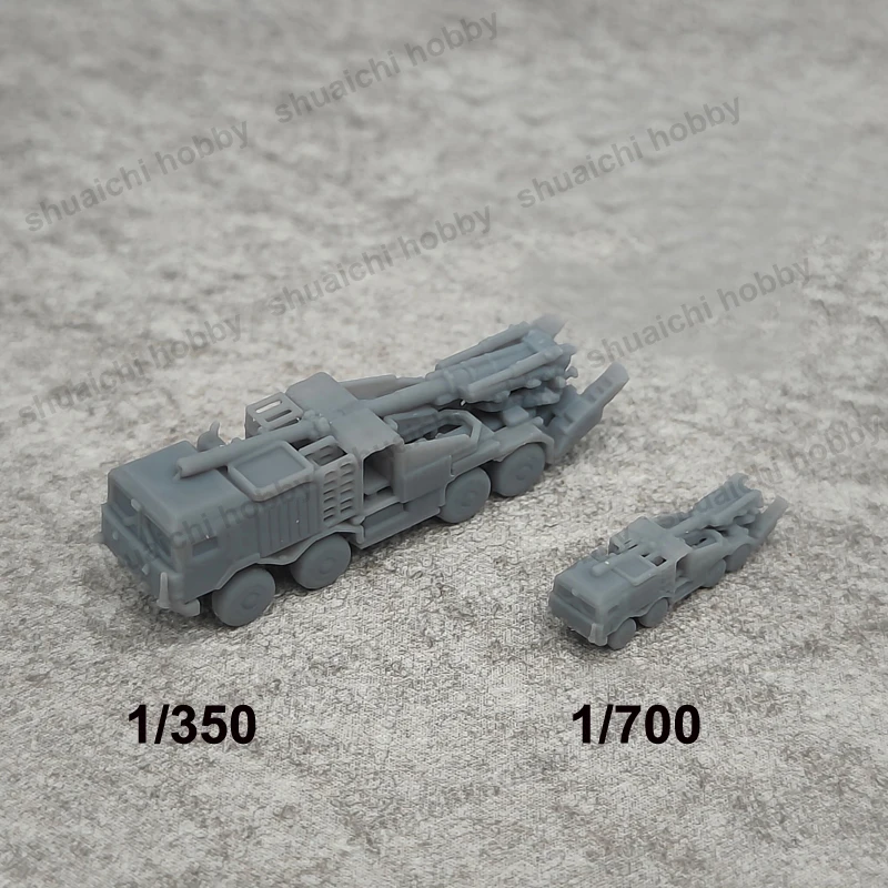 5PCS Length 1.63/3.26cm Type 19 Self-propelled Artillery Resin Model 1/700 1/350 Scale 3D Printed Miniature Truck Cannon Toys