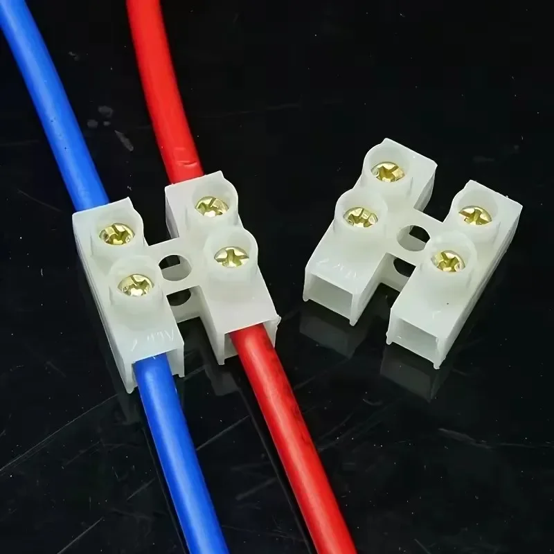 10pcs 2p Terminal Block Plastic Wire Screw Cable Connector Wire Connector Strip Ideal For Electrical Wiring Projects