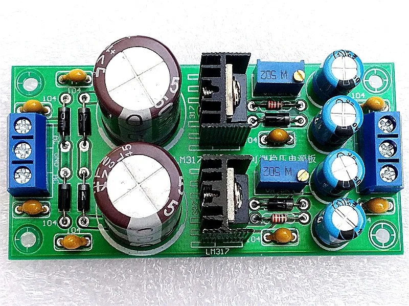 Audiophile LM317 LM337 scheda di alimentazione regolata regolabile DC positiva e negativa
