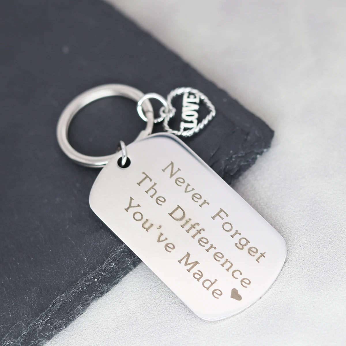 Never Forget The Difference You've Made Keychain Stainless Steel Pendant Keyring Coworker Leaving Appreciation Gifts