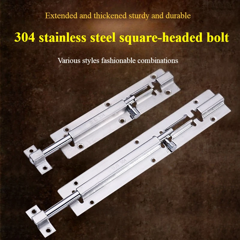 3-8 inch 304 stainless steel latch open-mounted door bolt thickened Chinese latch lock cabinet door and window lock buckle