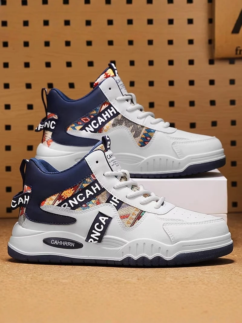Men's High Top Sneakers Spring 2026 New Style Sporty Casual Fashionable White Shoes Student Friendly Unique Design National T...