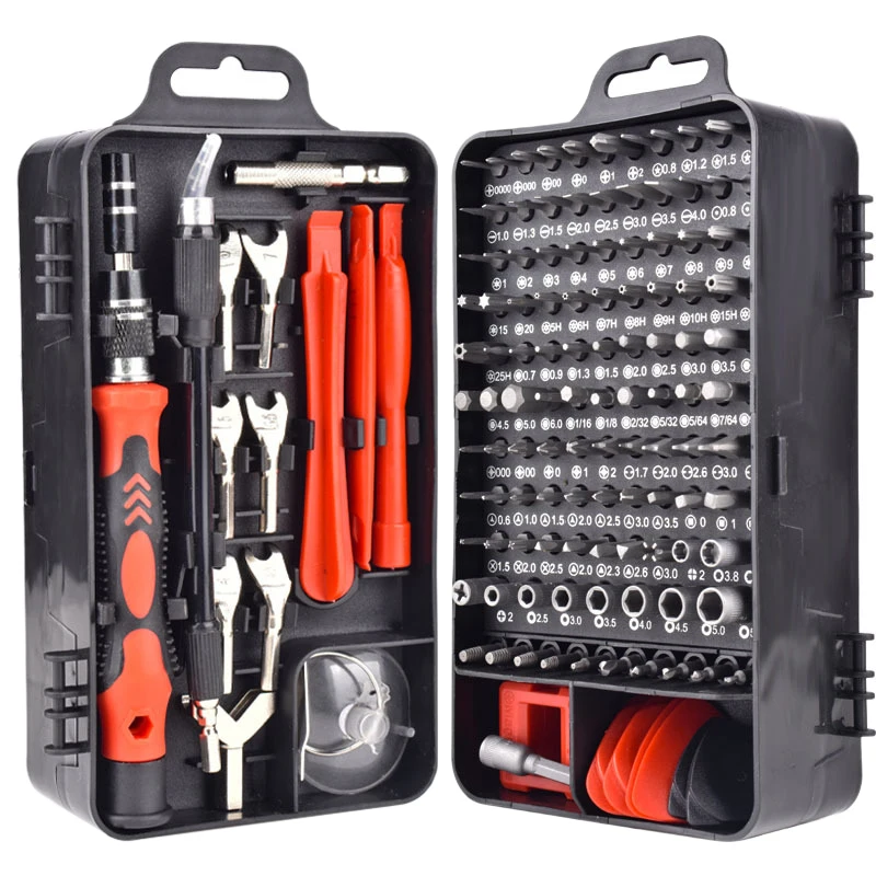 A27R-135 In1 Screwdriver Magnetic Tools Sets For Mobile Phone Tablet Computer Eyeglasses Repair DIY Tool Kit (Black Red)