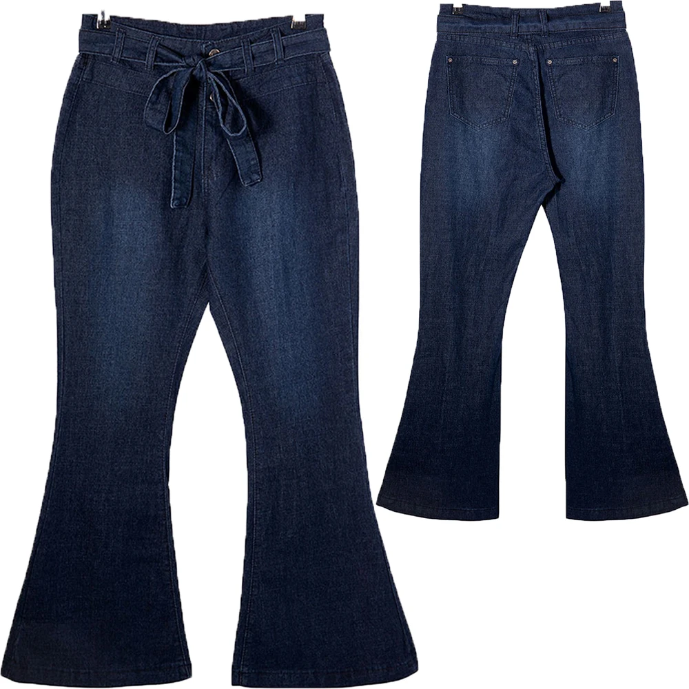 Women'S High Waisted Jeans Classic Fashion Retro Slim Hip Lifting Flared Pants Wide Leg Pants Daily Casual All-Match Basic Jeans