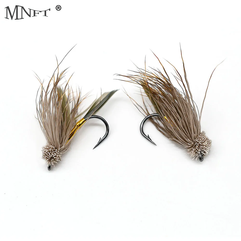 MNFT 10PCS Brown Hair Golden Body Muddler Minnow Fly Bass Fishing Lure Trout Streamer Flies With  Crank Hook 6#