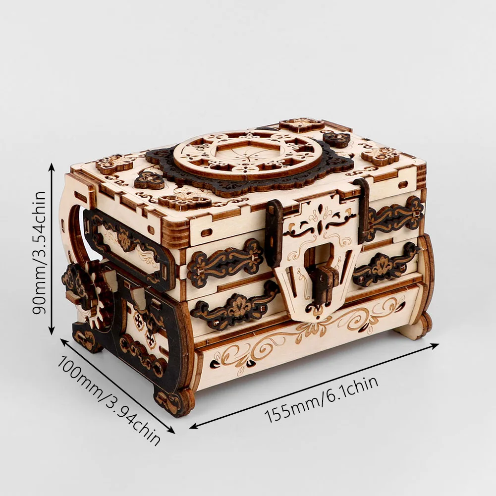 3D деревянная головоломка, изысканно резная винтажная коробка для хранения, деревянная классическая шкатулка для драгоценностей, головоломка, женский подарок на день рождения, Рождественский подарок