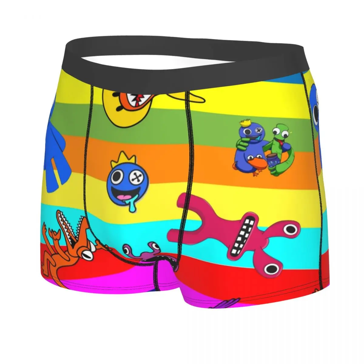 Male Novelty Super Colorful Rainbows Friend Underwear Video Game Boxer Briefs Breathable Shorts Panties Underpants