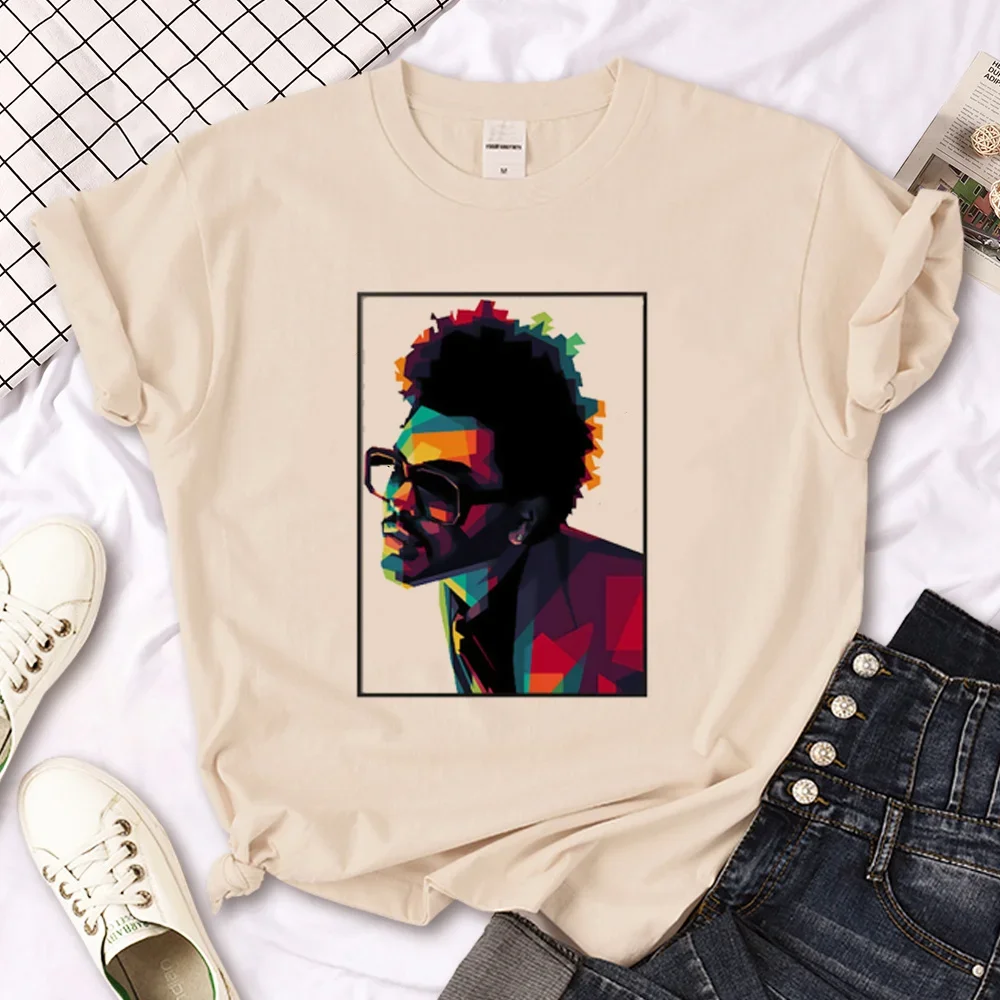 the Weeknd tshirt women Japanese graphic top girl Japanese manga y2k clothing