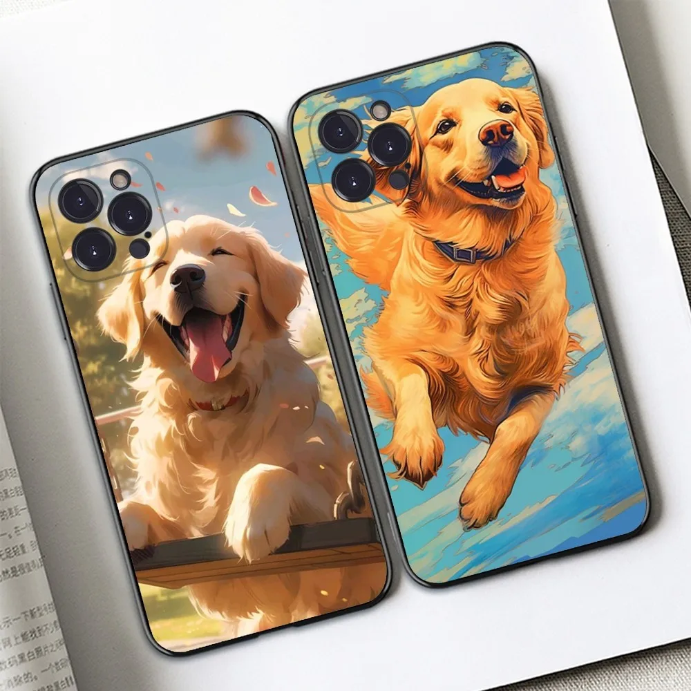 Golden Retriever Friend Phone Case Silicone Soft For iphone 15 14 13 12 11 Pro Mini XS MAX 8 7 6 Plus X 2020 XR Shell