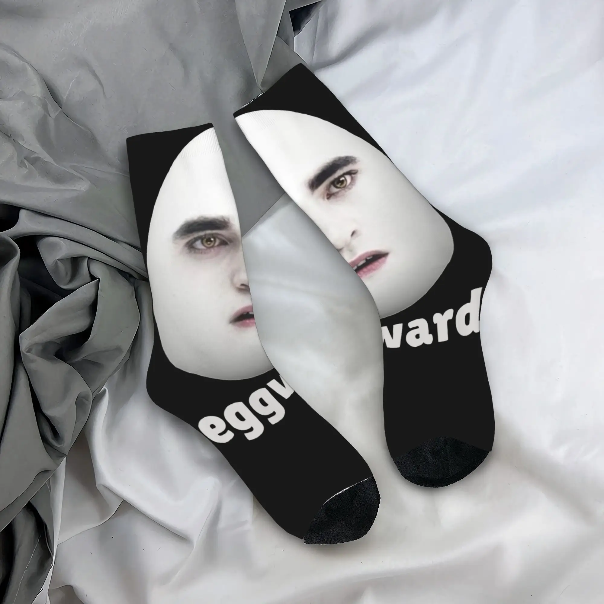 Twilight Eggward Funny Meme Socks for Women Men Breathable Edward Cullen Super Soft Middle Tube Socks Non-slip