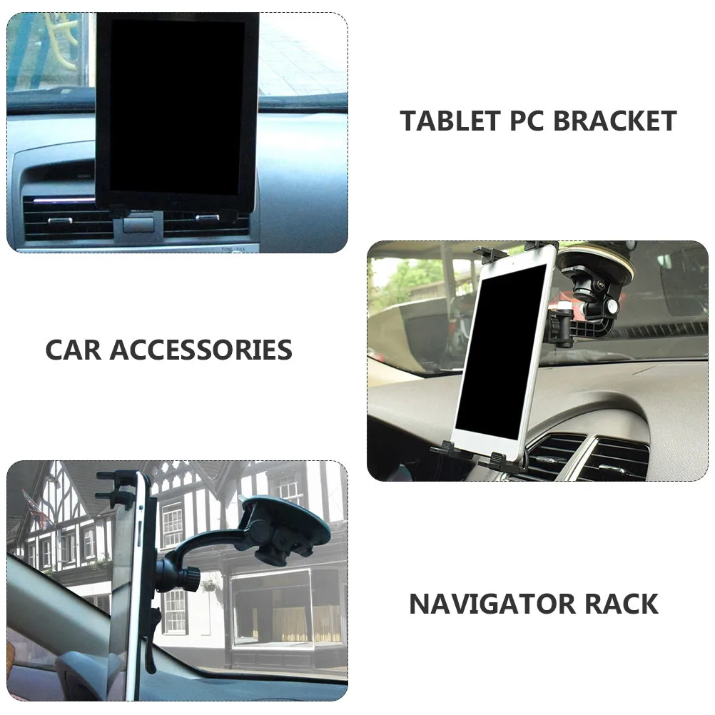 

Car Tablet Pc Bracket Hard Plastic 360 Degree Rotating Navigation Holder Car Laptop Rack Lightweight Multi Functional Stand