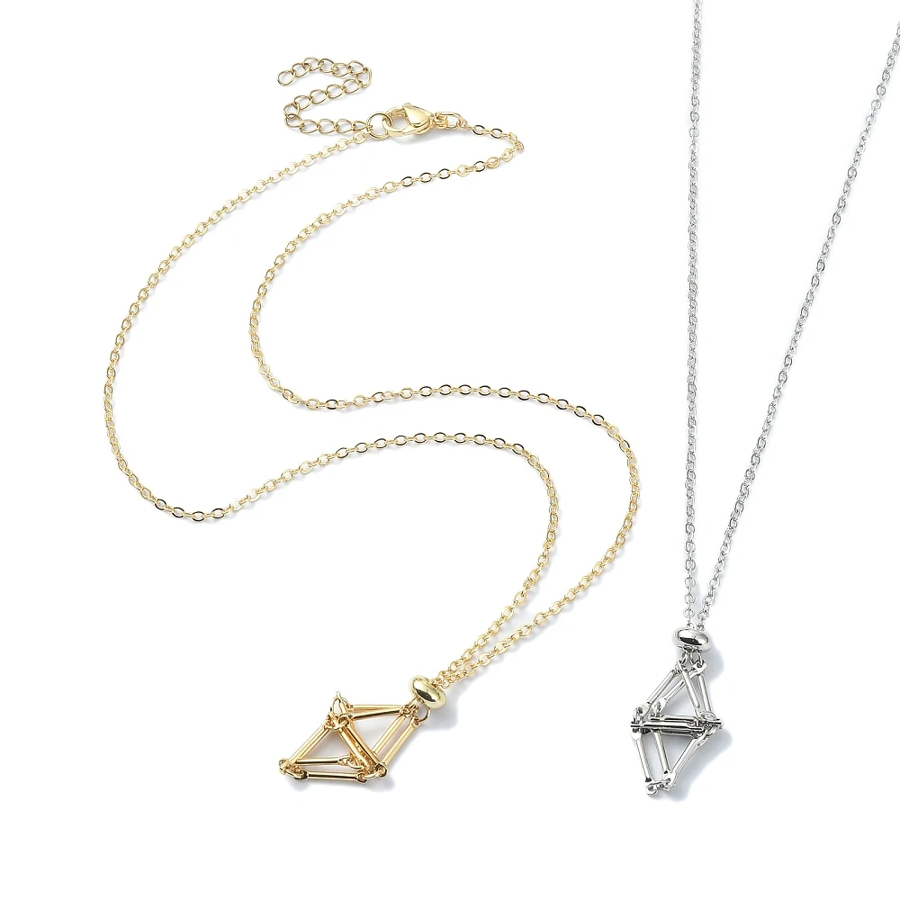PandaHall 6 Stück 2-farbige Messing-Gliederketten für Makramee-Beutel, Platin & Gold, je 3 Stück pro Farbe für Anhänger-Halsketten und Schmuck – Detail 6