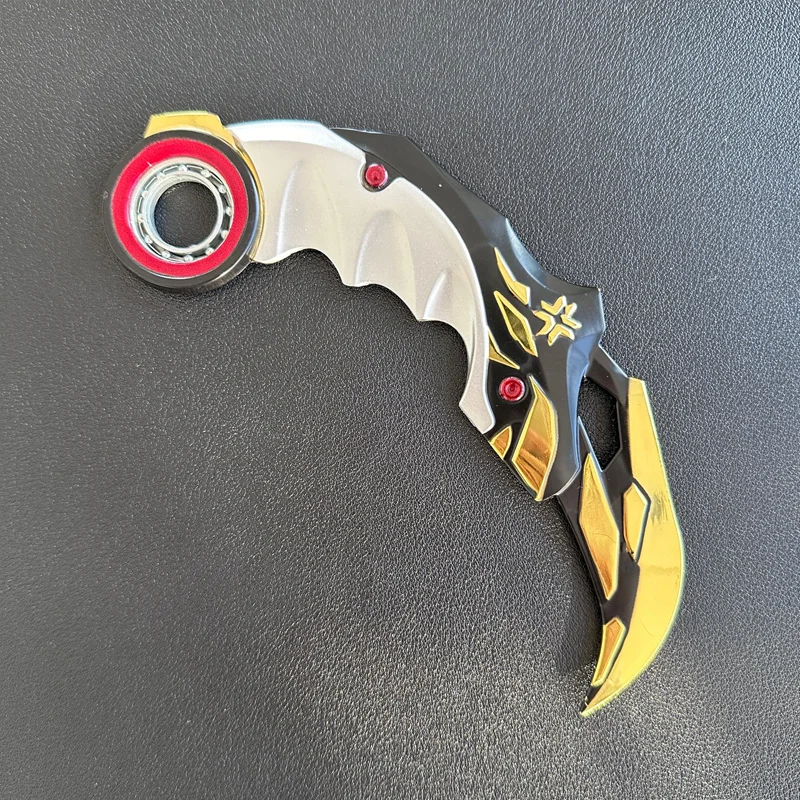 Campeonatos Valorant de 17cm, Karambit 2021, juego giratorio totalmente de Metal, arma de entrenamiento a cuerpo, cuchillo, garra, accesorios de