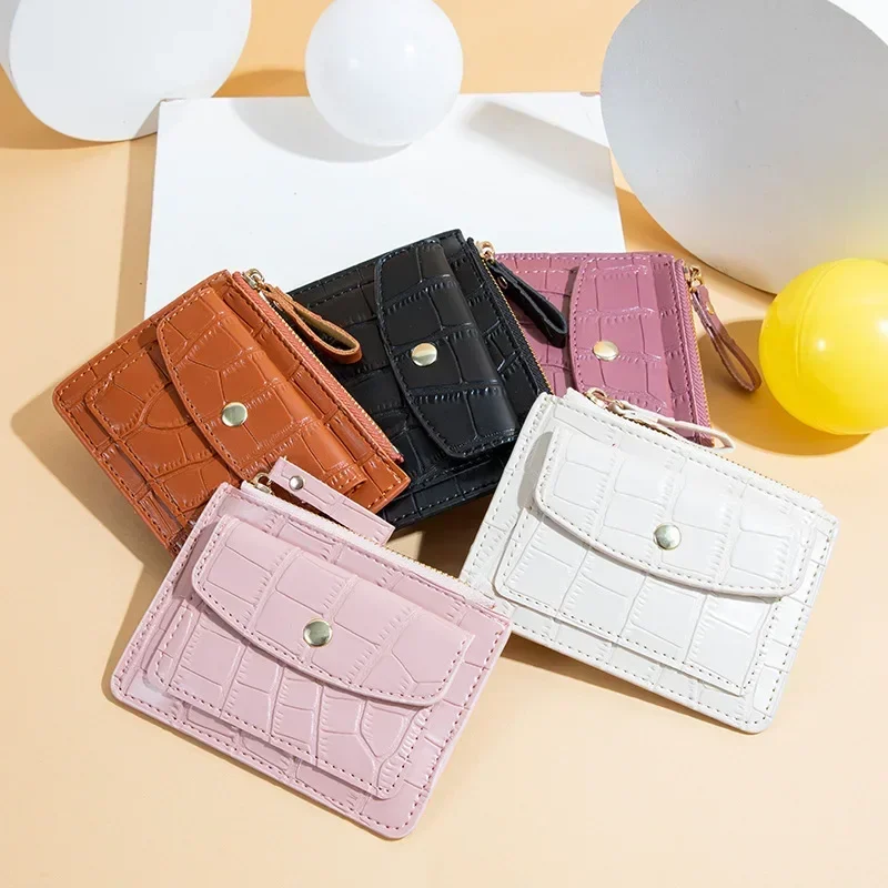 Pu Leather Mini Coin Purse for Women Stone Pattern  Girl Cute Zipper ID Bus Card Wallet Women Lady Money Wallet Key Case Bags