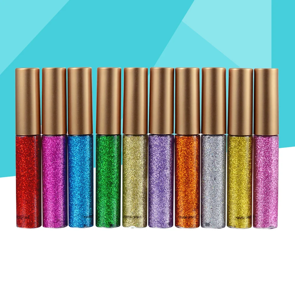 10pcs Sequins Liquid Eyeliner Shining Shimmer Liquid Glitter Eyeshadow for Women Lady glitter eyeliner