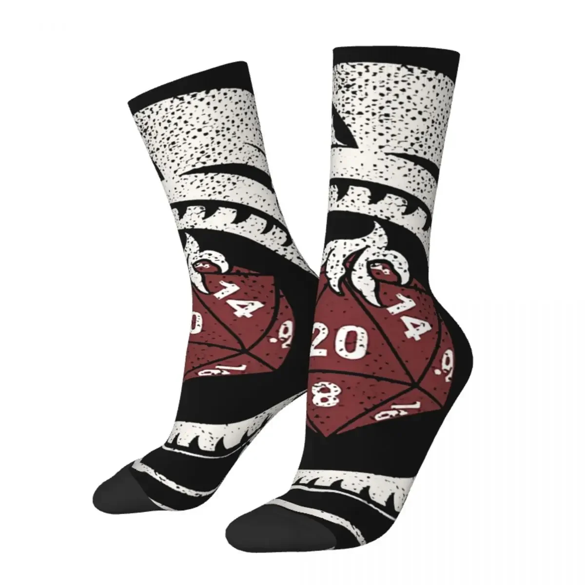 

Hip Hop Vintage Dragon Slayers Guild D20 Crazy Men's Socks DnD Game Unisex Harajuku Printed Novelty Happy Crew Sock Boys Gift