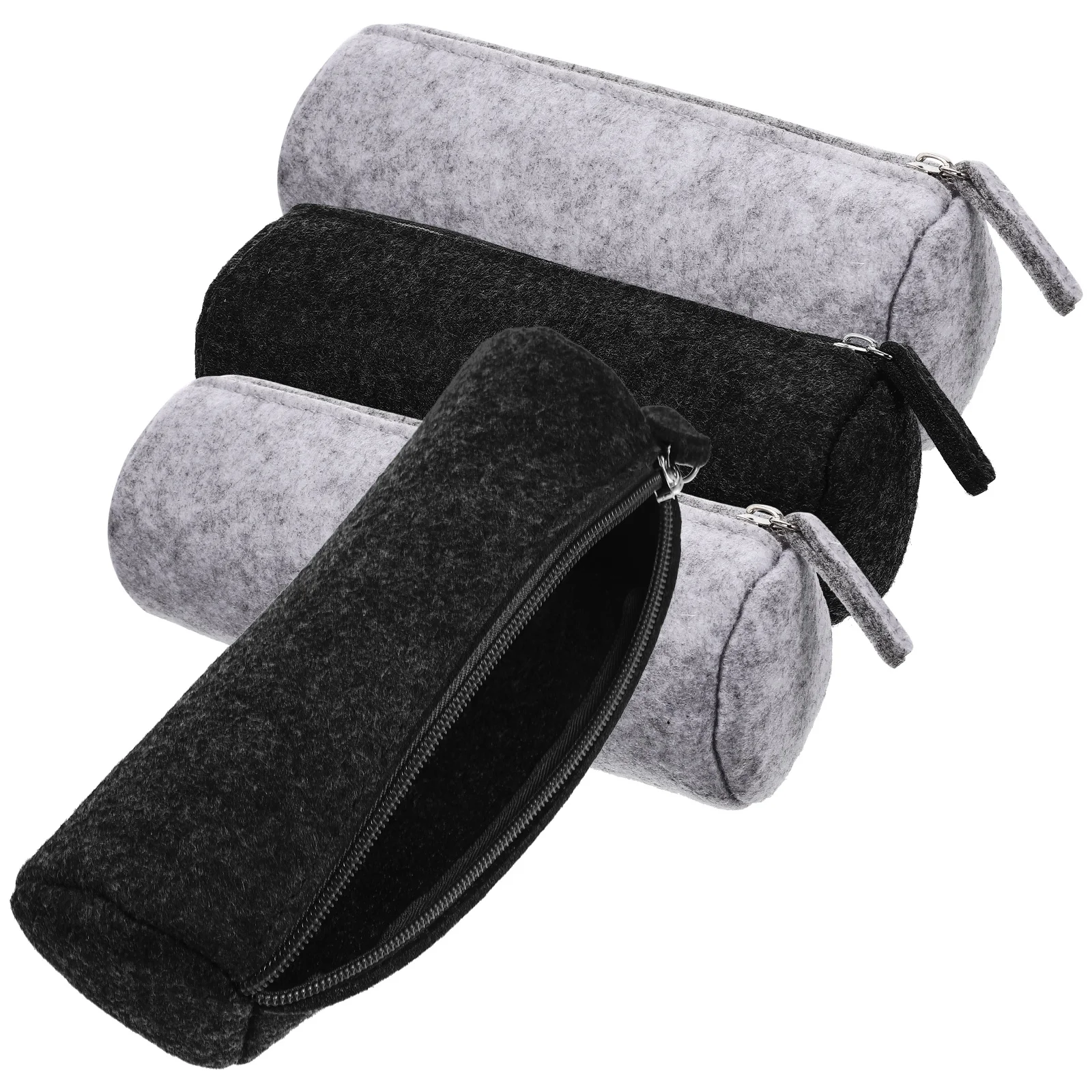 Large Capacity Pencil Pouch Felt Case Storage Bags Zipper Stationery Multi-function Organizer